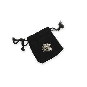925 Sterling Silver Oxidised Box Clasp Set with Marcasite, Approx 14x16mm