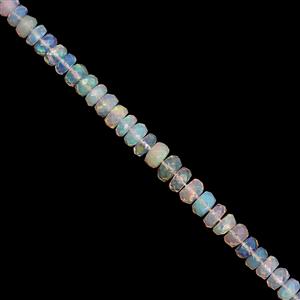 TRADE SHOW DEAL 18cts Ethiopian Opal Faceted Rondelle Approx 1.5x3.5 to 3x4.5mm, 20cm Strand