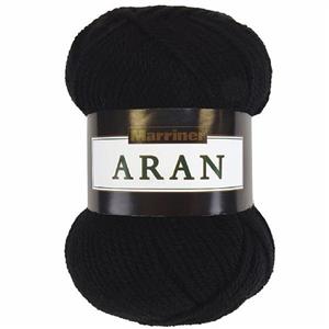 Marriner Black Aran Yarn 100g