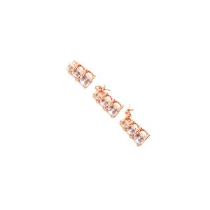 Rose Gold Plated 925 Sterling Silver Triple Cubic Zirconia Bail With Peg (3pcs)