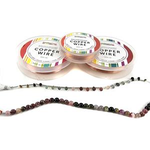 Tourmamulti! Inc Tourmaline Drops and Rounds, Rose Gold Wire & 11/0 Seed Beads