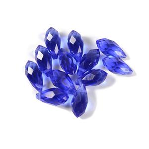 Blue 12mm Pear/Drop Shape Glass Beads, Approx 12pcs  