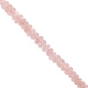 20cts Morganite Smooth Roundelles Approx 2x1 to 4x2mm, 16cm Strand