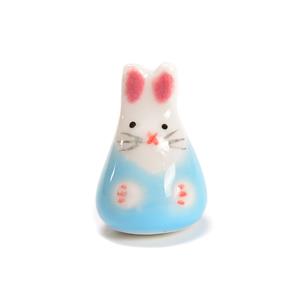 Pale Blue Ceramic Bunny Approx 14x19mm