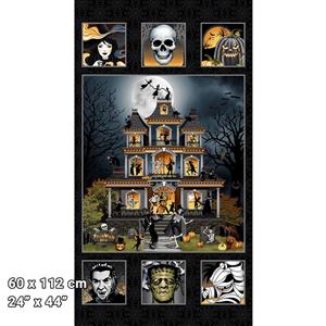 Henry Glass Halloween Ball Collection Halloween House Panel 0.62m