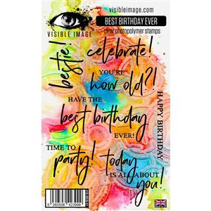 Visible Image Best Birthday Ever Stamp Set