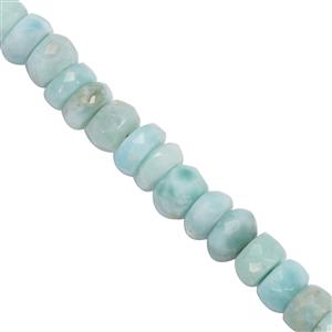 43cts Larimar Bead Faceted Rondelles Approx 4x1mm to 5x3mm 20cm Strand