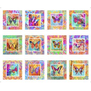 Dan Morris On Painted Wings Collection Butterfly Picture Patches Panel Fabric 0.9m
