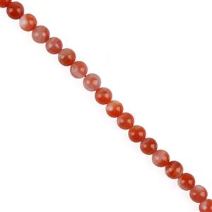 100cts Nanhong Red Agate Plain Rounds Approx 9mm, 19cm Strand