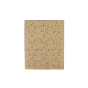 MDF Embellishment Sheet - Stars, 12 Stars Total
