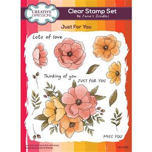Creative Expressions Jane's Doodles Just For You 6 in x 8 in Clear Stamp Set