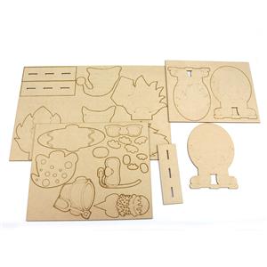 MDF Summer Gnomes, set of 3 MDF Gnomes with their own accessories and stands