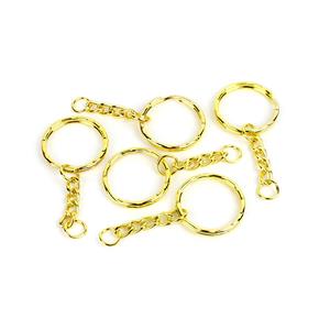 Gold Colour Base Metal Key Rings, Approx 25mm (5pk)