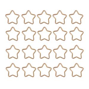 Rose Gold Plated Base Metal Star Shaped Closed Jump Rings Approx 15mm, 20pcs