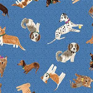 Uptown in Light Blue Rolling Puppy Fabric 0.5m