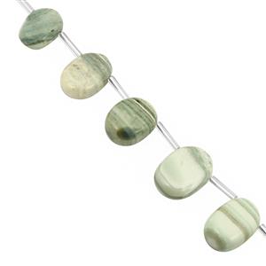 85cts Apple Green Chalcedony Smooth Oval Approx 12x9 to 19x13mm, 19cm Strand With Spacers