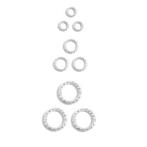 925 Sterling Silver Hammered Closed Jump Rings, 8mm, 11mm, 13mm (x3pcs per size), 9pcs