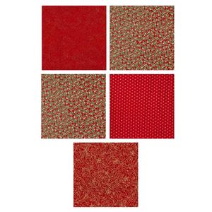 Christmas Red Fat Quarter Pack of 5	