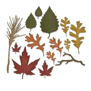 Thinlits Die Set 14PK Fall Foliage by Tim Holtz - 4.4cm x 4.1cm - 4.8cm x 1.9cm