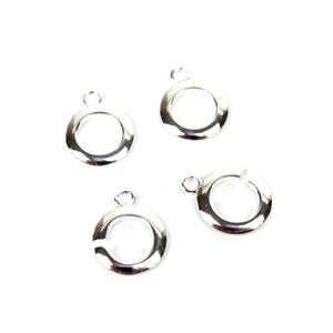 925 Sterling Silver Circles Interlocking Clasps Approx 14x11mm (2sets)
