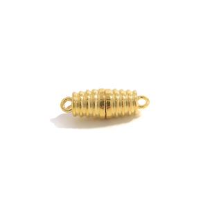 Gold 925 Sterling Silver Ridged Magnetic Clasp Approx 18x6mm