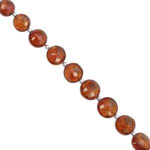 20cts Mandarin Citrine Faceted Coin Approx 6 to 7mm, 16cm Strand with Spacers