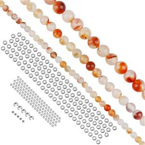 Red Agate, 4mm, 6mm & 8mm Graduated Rope Project With Instructions By Mark Smith