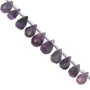 85cts Blue John Fluorite Faceted Drops Approx 7x5 to 13x8mm, 15cm Strand With Spacers