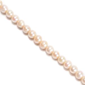 White Freshwater Cultured Potato Pearls Approx 7-8mm, 38cm Strand
