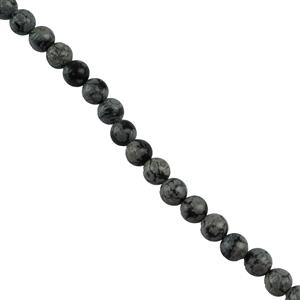 155cts Snowflake Obsidian Plain Rounds Approx 8mm, 38cm Strand