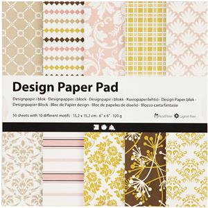 Design Paper Pad, green, rose, 15,2x15,2 cm, 120 g, 50 sheet/ 1 pack