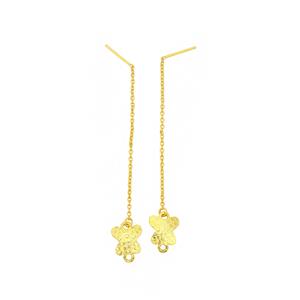 Gold Plated 925 Sterling Silver Butterfly Threader Earring with End Loop, Approx 3Inch (Pair of 1)