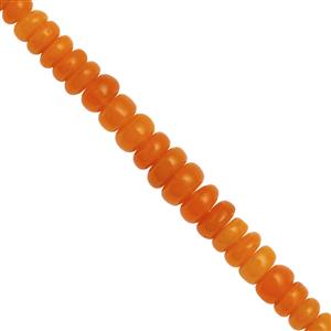 20cts Orange Ethiopian Opal Smooth Rondelles Approx 3 to 6mm, 19cm Strand