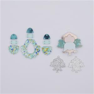 Ocean Earring and Pendant Set Inc 2 x pendants and 2 pairs of earrings