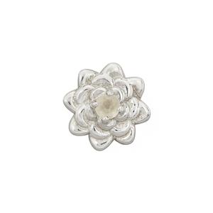 Gemstone Garden By Natalie Patten: 925 Sterling Silver Rose Bead, Approx 10mm with White Moonstone - June