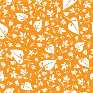 Sanntangle Tangly Leaves Orange Fabric 0.5m