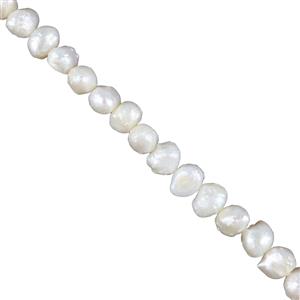  White Freshwater Cultured Rosebud Pearls Approx 8-9mm, 38cm Strand