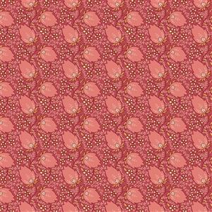 Edyta Sitar Lady Tulip Buds Red Fabric 0.5m