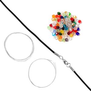Multi Colour Crystal Bicone, Leather & Base Metal Project With Downloadable Instructions By Alison Tarry