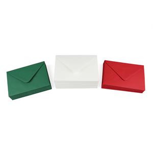 Hobby Maker. Envelope Collection. 160 x C6 Envelopes. 80 x white, 40 x red, 40 x green.