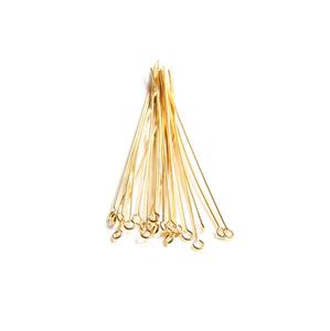 Gold Plated 925 Sterling Silver Eyepins Approx 0.6x50mm (20pcs)