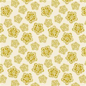 Imperial Jungle Collection Floral Medallions Cream Fabric 0.5m