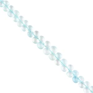 35cts Natural Aquamarine Graduated Faceted Drops Approx 4 to 6mm, 18cm Strand.
