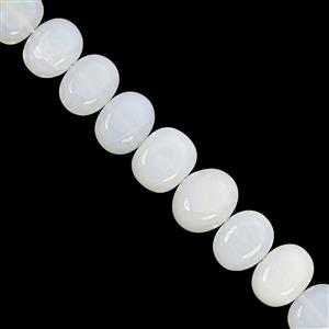 105cts White Opal Smooth Oval Approx 9x7 to 12.5x9mm, 28cm Strand