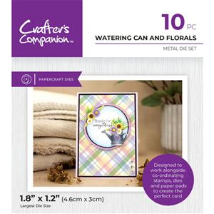 Crafters Companion Garden Collection Metal Die - Watering Can and Florals