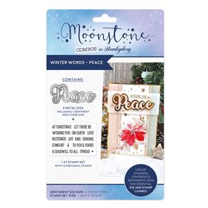 Moonstone Combos - Winter Words - Peace Includes 3 dies + 1 x A7 stamp set