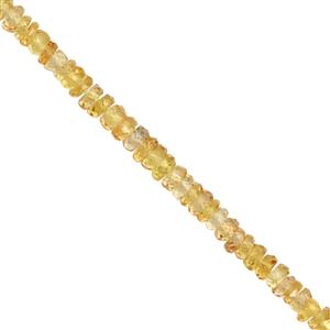 12cts Golden Sapphire Graduated Faceted Rondelle Approx 1.5x1 to 3x1mm, 15cm Strand