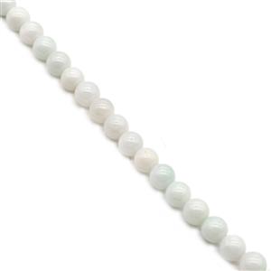 100cts Type A White Jadeite Plain Rounds, Approx 10mm, 19cm Strand
