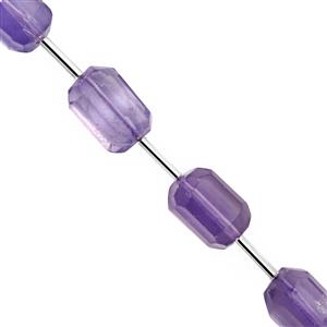 85cts Lavender Fluorite Faceted Tumble Approx 11x8 to 14x10mm, 15cm Strand With Spacers