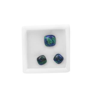9cts Azure Malachite Cabochon Cushion Approx 8 to 10mm Gemstone  (Pack of 3) 